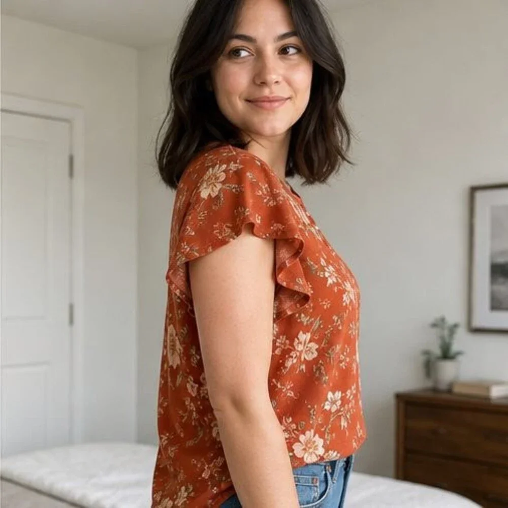 Mauve Pleated Blouse